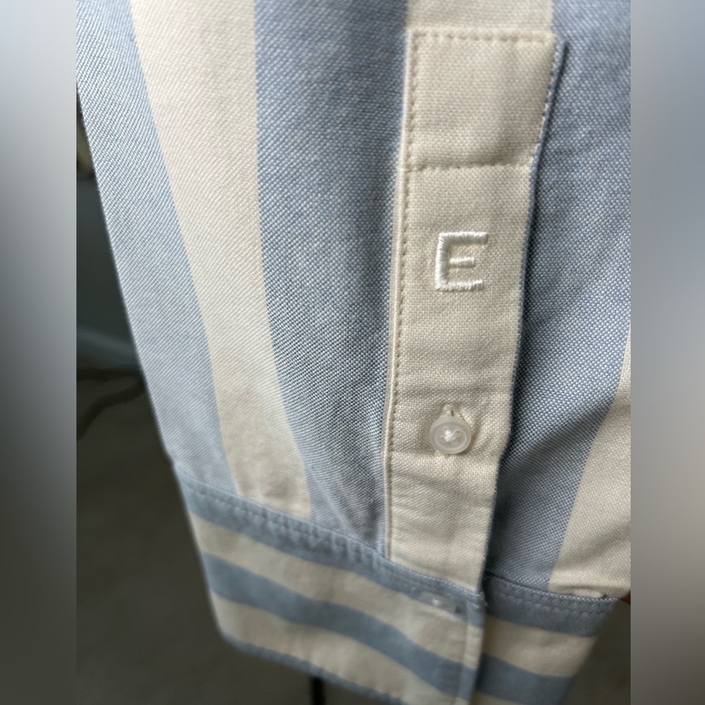 EVERLANE The Boxy Oxford Blue/White Stripe L, XL NWT - Picture 6 of 11